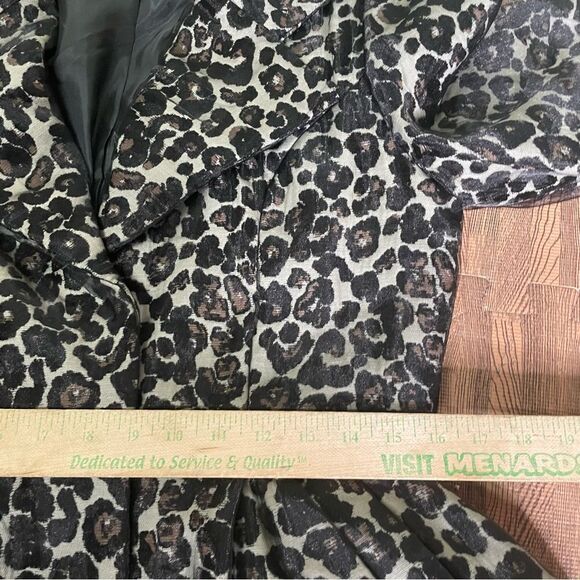 Clara SunWoo Leopard Cheetah‎ Belted Cropped Trench Coat Size Medium - Picture 7 of 9